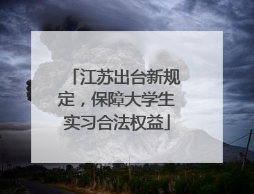 江苏出台新规定，保障大学生实习合法权益