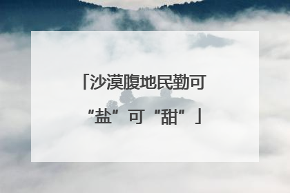 沙漠腹地民勤可“盐”可“甜”