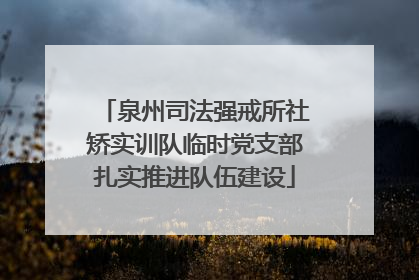 泉州司法强戒所社矫实训队临时党支部扎实推进队伍建设