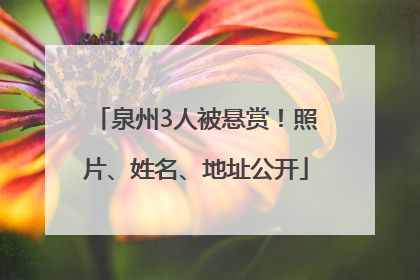 泉州3人被悬赏！照片、姓名、地址公开