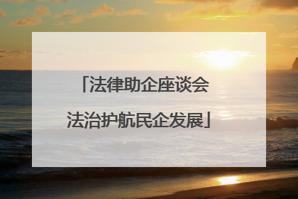 法律助企座谈会 法治护航民企发展