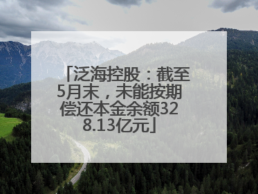 泛海控股：截至5月末，未能按期偿还本金余额328.13亿元
