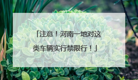 注意！河南一地对这类车辆实行禁限行！