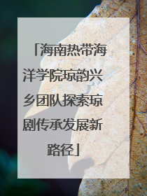 海南热带海洋学院琼韵兴乡团队探索琼剧传承发展新路径