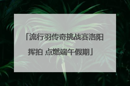 流行羽传奇挑战赛洛阳挥拍 点燃端午假期