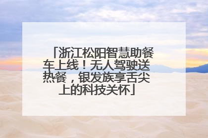 浙江松阳智慧助餐车上线！无人驾驶送热餐，银发族享舌尖上的科技关怀