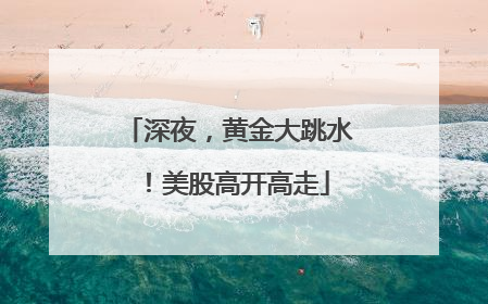 深夜，黄金大跳水！美股高开高走