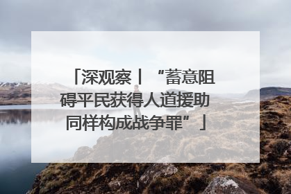 深观察丨“蓄意阻碍平民获得人道援助同样构成战争罪”