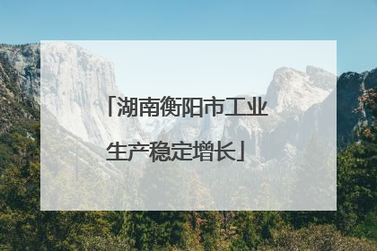 湖南衡阳市工业生产稳定增长