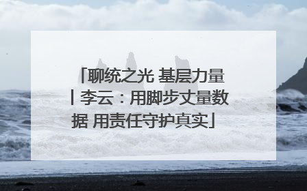 聊统之光 基层力量丨李云：用脚步丈量数据 用责任守护真实