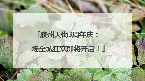 胶州天街3周年庆：一场全城狂欢即将开启！