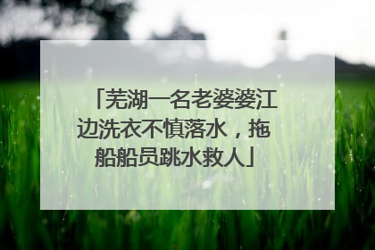芜湖一名老婆婆江边洗衣不慎落水，拖船船员跳水救人