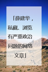 薛建华，私藏、浏览有严重政治问题的网络文章