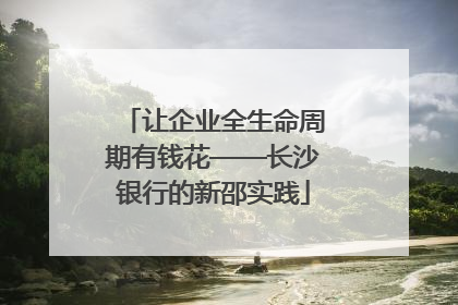 让企业全生命周期有钱花——长沙银行的新邵实践