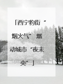 西宁豹街“烟火气” 燃动城市“夜未央”