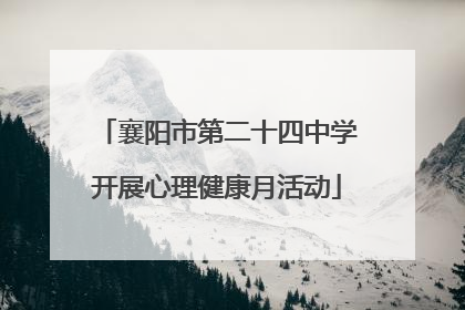 襄阳市第二十四中学开展心理健康月活动