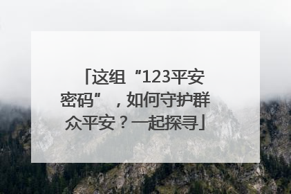 这组“123平安密码”，如何守护群众平安？一起探寻