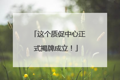 这个质促中心正式揭牌成立！