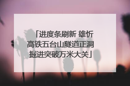 进度条刷新 雄忻高铁五台山隧道正洞掘进突破万米大关