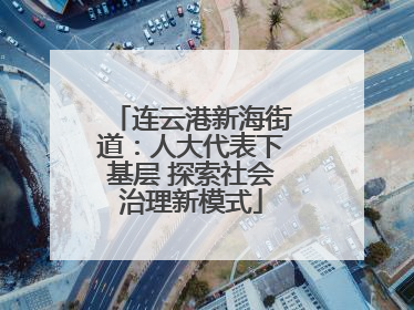 连云港新海街道：人大代表下基层 探索社会治理新模式