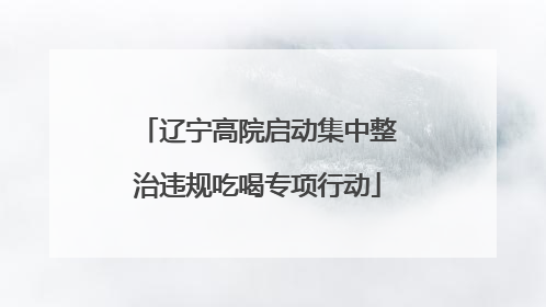 辽宁高院启动集中整治违规吃喝专项行动