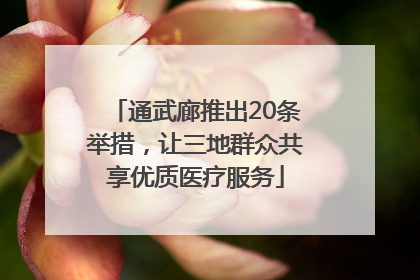 通武廊推出20条举措，让三地群众共享优质医疗服务