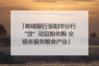 邮储银行襄阳市分行“贷”动夏粮收购 全链条服务粮食产业