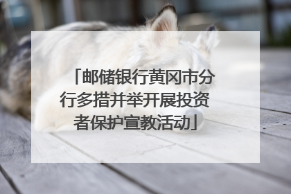 邮储银行黄冈市分行多措并举开展投资者保护宣教活动