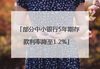 部分中小银行5年期存款利率降至1.2%