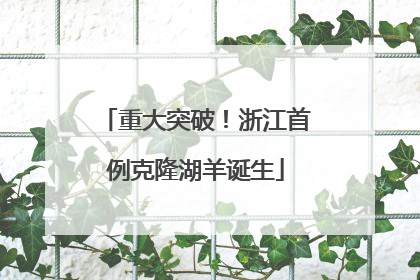 重大突破！浙江首例克隆湖羊诞生