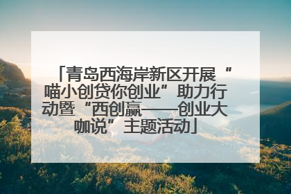青岛西海岸新区开展“喵小创贷你创业”助力行动暨“西创赢——创业大咖说”主题活动