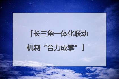 长三角一体化联动机制“合力成拳”