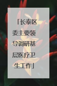 长泰区委主要领导调研基层医疗卫生工作