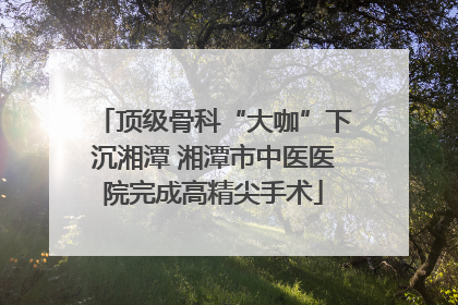 顶级骨科“大咖”下沉湘潭 湘潭市中医医院完成高精尖手术