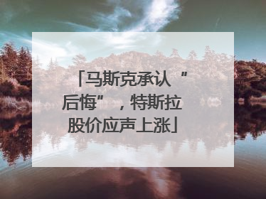 马斯克承认“后悔”，特斯拉股价应声上涨