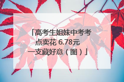 高考生姐妹中考考点卖花 6.78元一支藏好意（图）