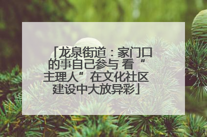 龙泉街道：家门口的事自己参与 看“主理人”在文化社区建设中大放异彩
