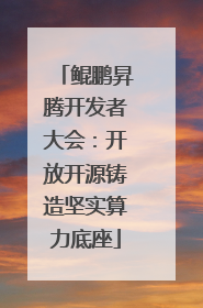 鲲鹏昇腾开发者大会：开放开源铸造坚实算力底座