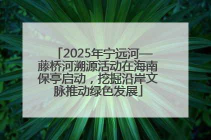 2025年宁远河—藤桥河溯源活动在海南保亭启动，挖掘沿岸文脉推动绿色发展