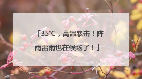 35℃，高温暴击！阵雨雷雨也在候场了！