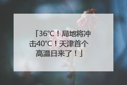 36℃！局地将冲击40℃！天津首个高温日来了！
