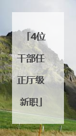 4位干部任正厅级新职