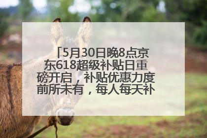 5月30日晚8点京东618超级补贴日重磅开启，补贴优惠力度前所未有，每人每天补贴超6180元！
