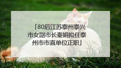 80后江苏泰州泰兴市女副市长秦娟拟任泰州市市直单位正职